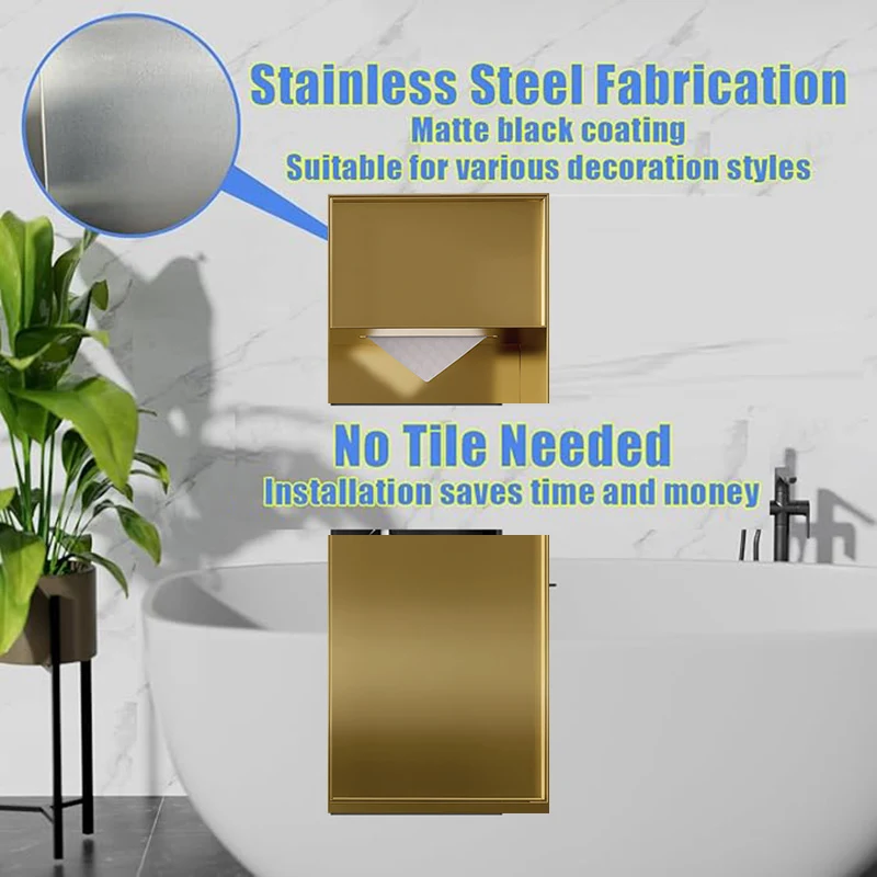 Double-Layer Upper Tissue Box with Door Stainless Steel Niche